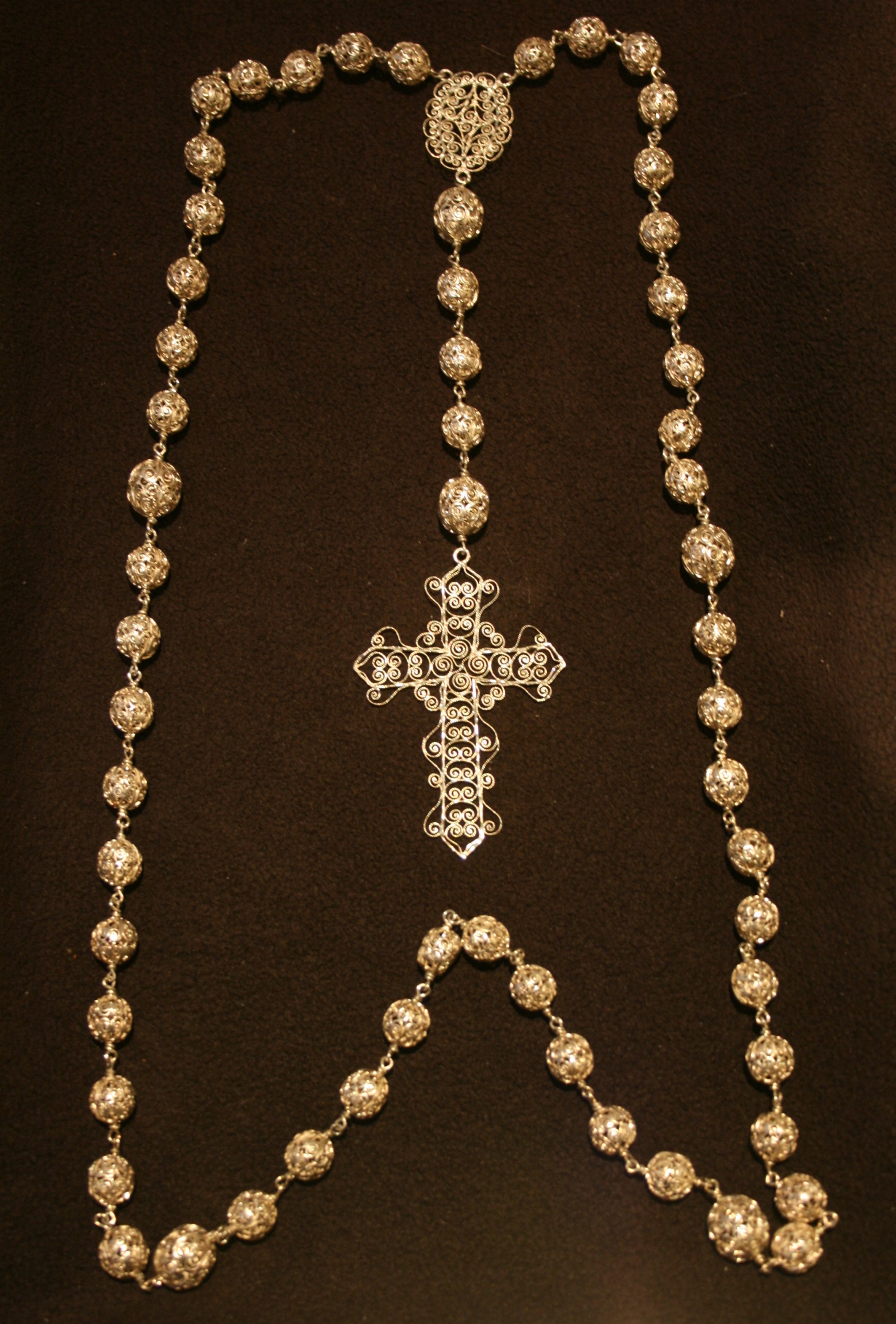 Joyeria Oaxaqueña, tesoro, rosario plata